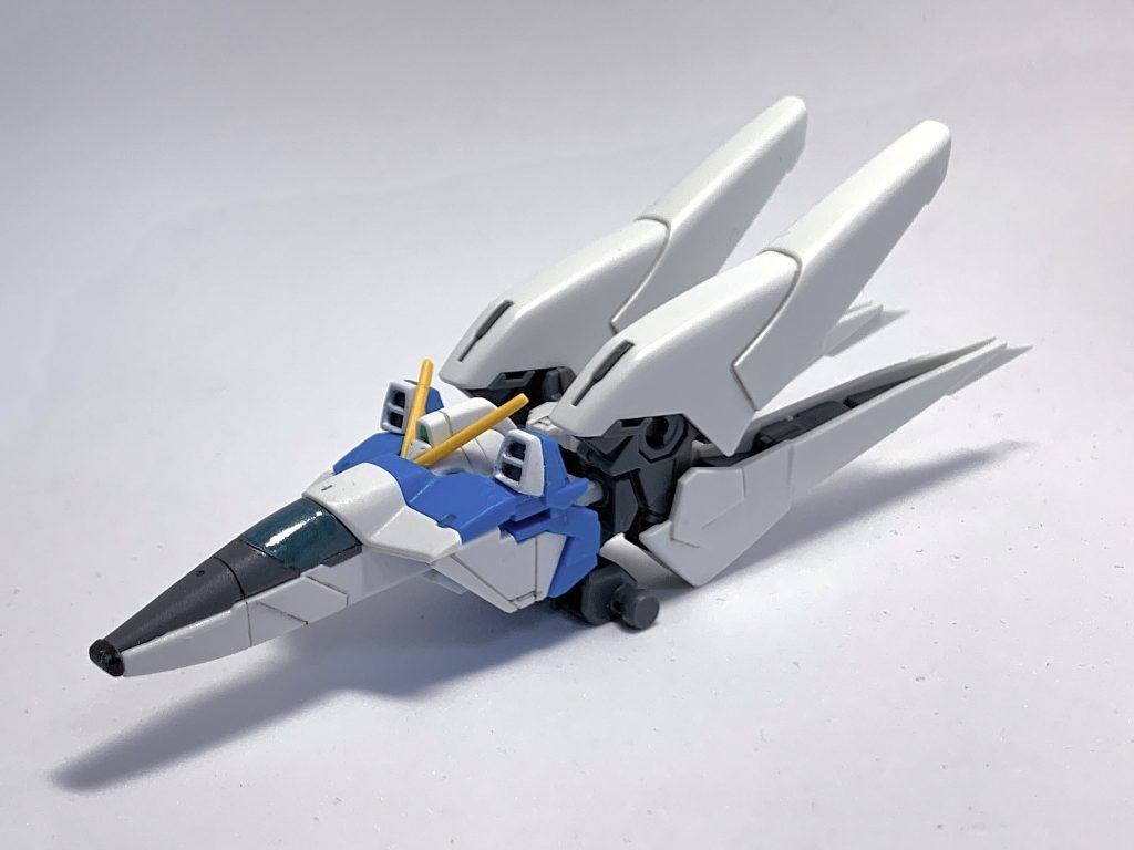 コアファイター本体。推進器がミノフスキードライブユニットに換装されています。