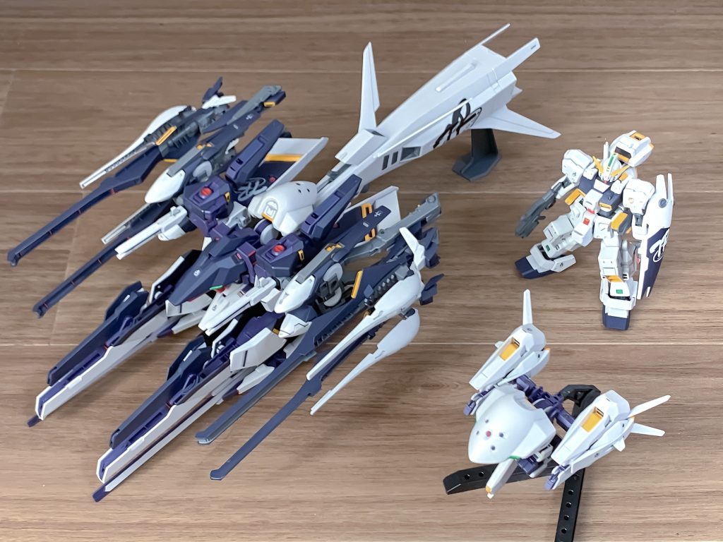 (おまけ)ウーンドウォートMA、ヘイズル改とのサイズ比較。MS形態はこちら。https://gumpla.jp/hg/25207002