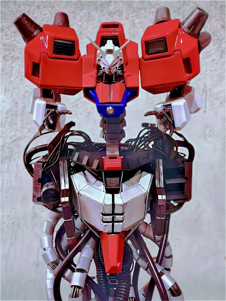 上体アップアンテナはMGシャイニングのものを削って接着してたのですが、ポロポロ取れるのでディテールアップキットのものに切り替えました。。