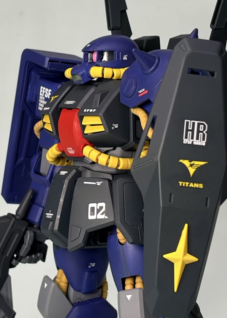 MG ザクキャノンにハリオのデカールが付属していたので使用しました。汎用デカールにもない貴重な所属デカール！