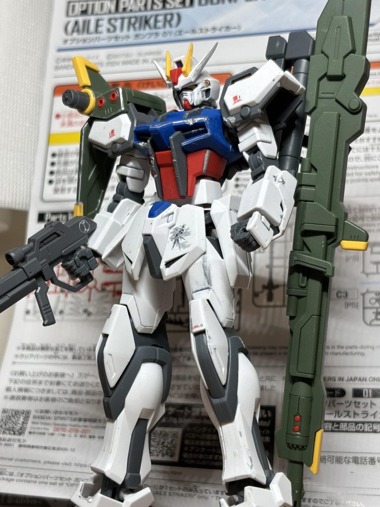 次はランチャーストライク。どちらかといえば、ソードよりもこっちの方がイメージありますね。最初に装備したストライカーがコイツだったのもありそう。