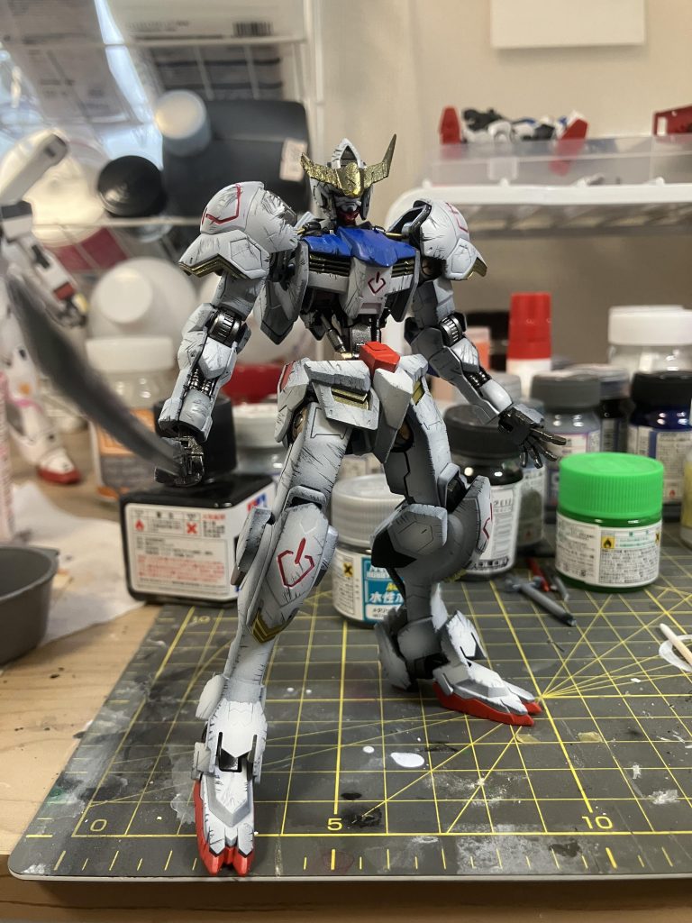 基本塗装完了時の写真。墨入れ、汚し前です。この時点でグラデーション入れております。