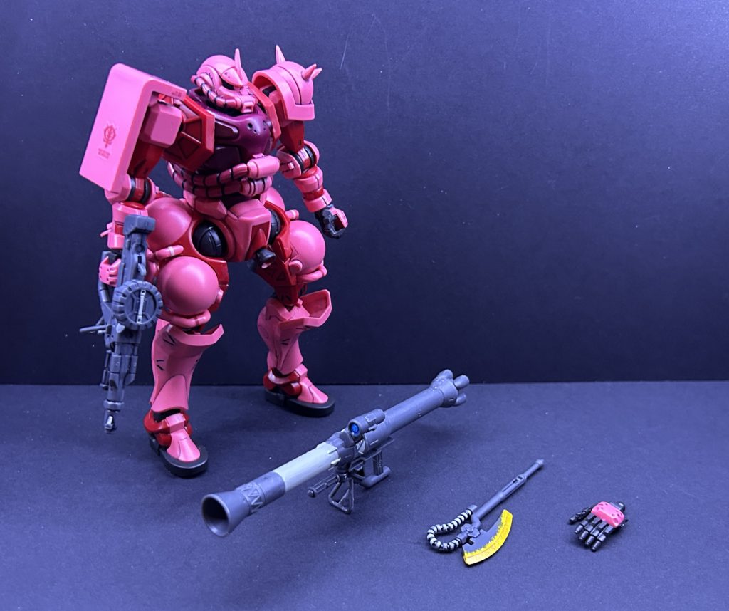 ライフルとバズーカの🍙みたいな部分をくり抜くのが大変でしたが、なんとか2個ともできました💦