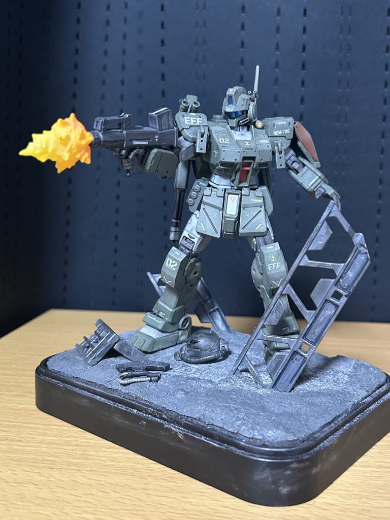 100均素材で制作したジオラマで一枚。