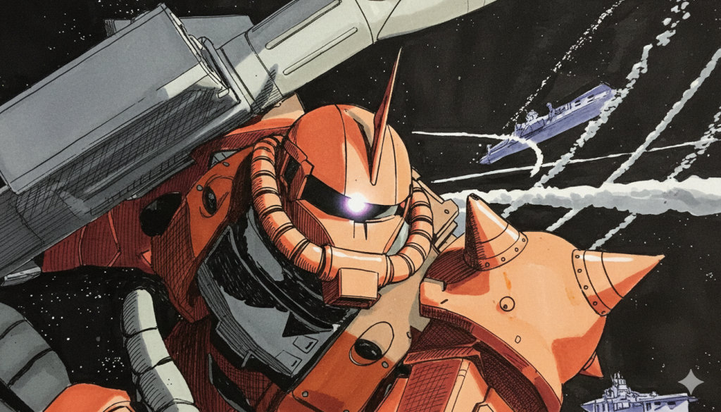 シャアの超名言、「私の前に跪け、神よ!」。 そんでもって、「義経の八艘飛び」ならぬ「シャアの五艘飛び」のシーン!もうね、控えめに言ってもカッコ良すぎる!ここがシャア・アズナブルの人生における最高到達点!全盛期!キラッキラの絶頂期!(…まぁ、この後から、「ララァは私の母になってくれるかもしれなかった女性だ!」とか言い出すマザコン街道(重症)を爆走し始めるわけなんやけど…まぁ、その辺の事情はサイド3の向こう側に放り投げときましょか。)