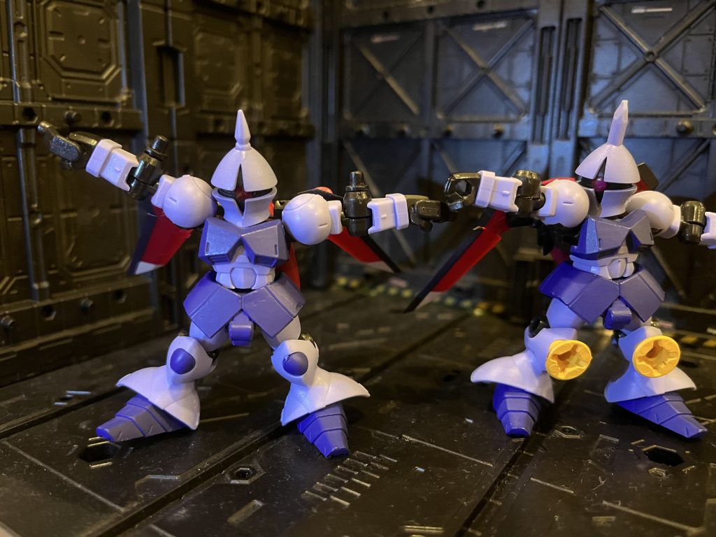 ギャンは元々可動域が広いので肩がよく上がります。