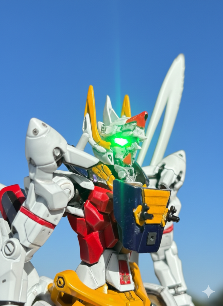 頭部展開状態を強化新型ガンガルらしく…汚くてすみません、まだまだ修行が足りませんm(__)mクチバシはどこへ？ヘッド・チェンジすると赤いアンテナが収納され、後頭部に移動します。どうやって？？妄想ガンガルワールドなんで気にしないでください！！！！&nbsp;