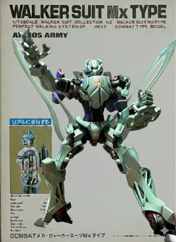 gMF-凹神聖ガイドス帝国軍製のマウロ皇帝専用試作モビルフォースMx（ミクス）には、休戦条約締結後に開発が禁止されたヘッド・チェンジ機構が搭載されている。中でも本機に組み込まれたのは、gMF-k強化新型ガンガルの撃破を主眼に置いた《アンチ・ヘッドチェンジ》である。アンチ・ヘッドチェンジの正体は、自律型コンピューターチップ《フォロン》が鋳込まれた《ブイ・マックス》という名の特殊オブジェクトであり、マウロ皇帝の能力に反応して発動するシステムとなっていた。発動時には、両肩・両足から円状のユニットが起動する。&nbsp;