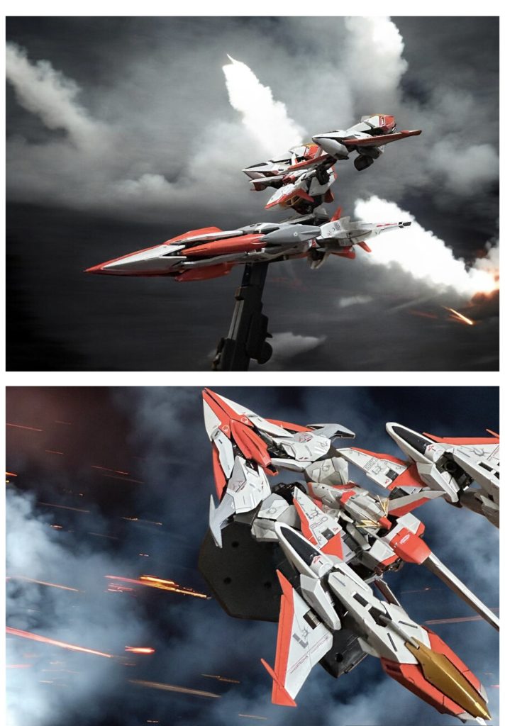 とは言え戦闘機然としたスタイルが気に入って購入したので、頑張って変形しました。