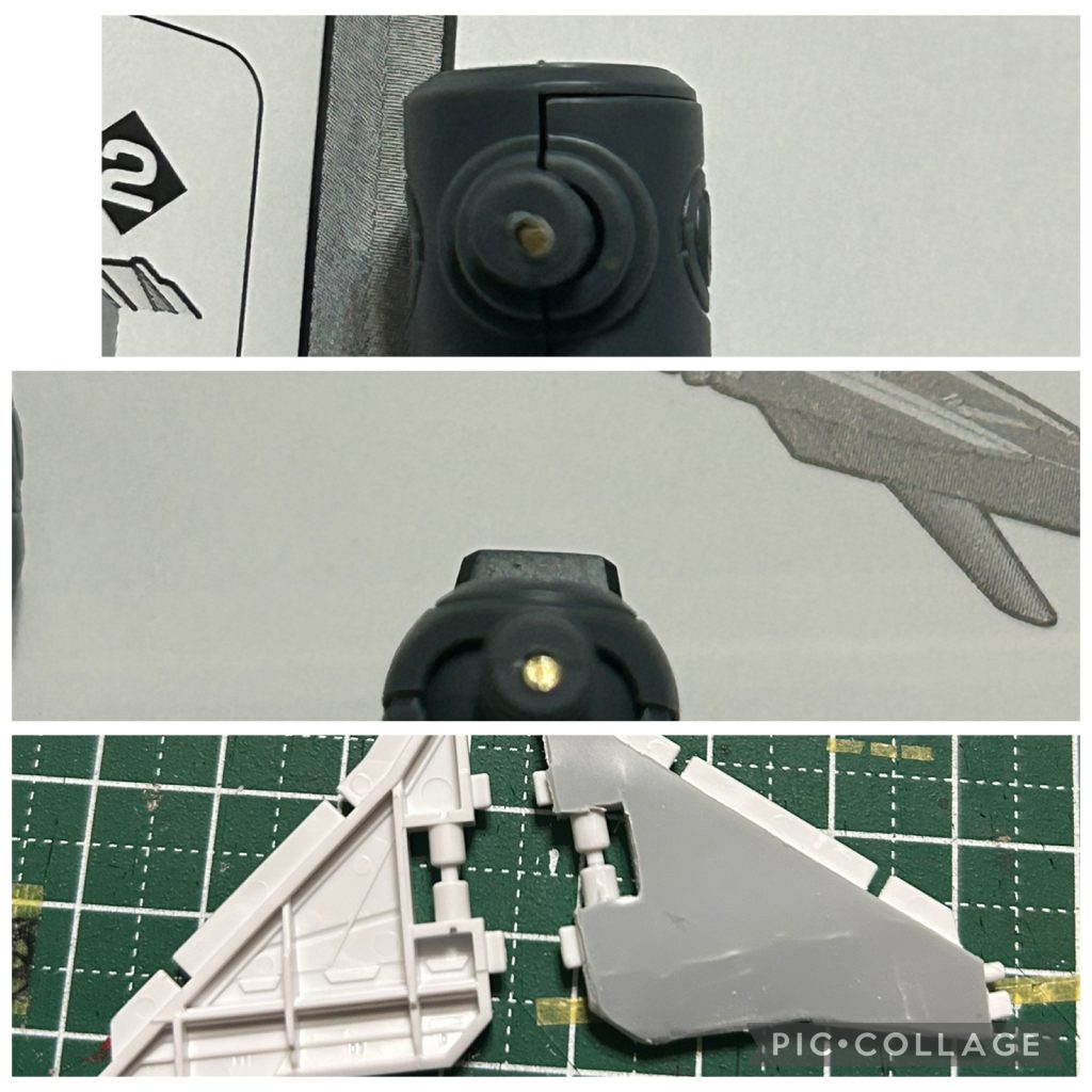 ウイングの肉抜きをプラ板で埋めました。