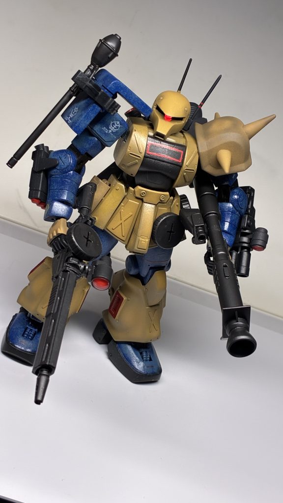 とりま完成！今回は地上戦の設定で少しコストオーバーな装備にも見えますが、最後の戦闘で出し惜しみ無しの武装てんこ盛り仕様で戦いたいっていう思いからの妄想機体です！