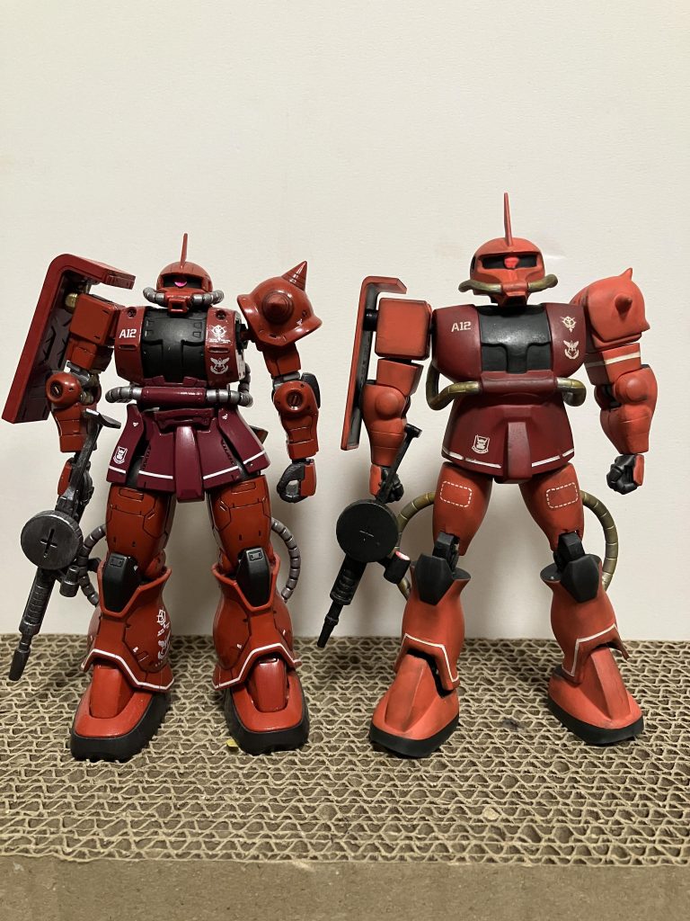 最後に格納庫のオリジンシャアザクと2ショットありがとうございました。ほなさいなら。