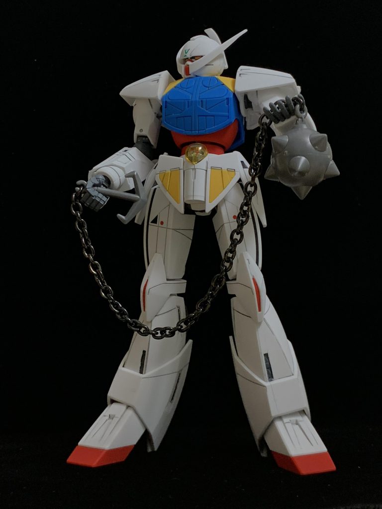 おまけでガンダムハンマーも持たせてみました。HGのG30に付属していたものです。実家のジャンクから発掘しました。