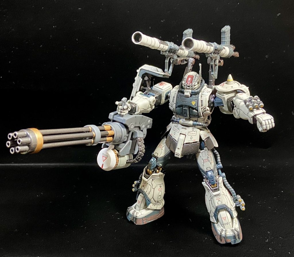 プレバンのソラリ専用ザクのオプションパーツをチャブス機につけてみましたガトリングはビルダーのジャイアントガトリング、バズーカはケイル機から拝借