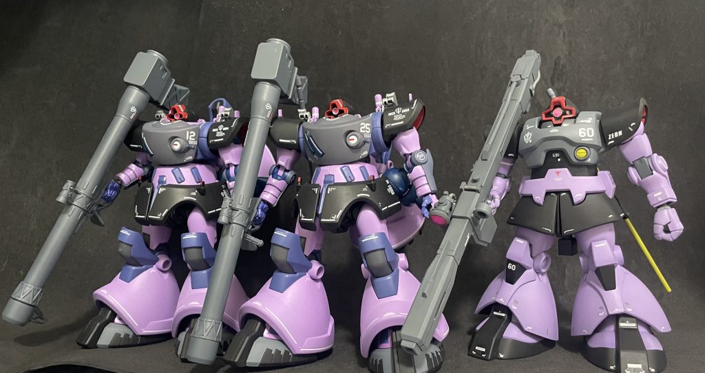 トリプル・リックドムで飾りたいのでマッシュ機はリックドムにしています。