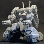 前腕部の4連速射砲の排莢口はプラ板で箱組みしてから腕に埋め込んでエポパテで整形。[…]