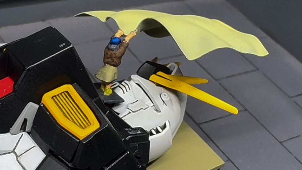 こちらも別で鉄道模型のフィギュアから改造しました