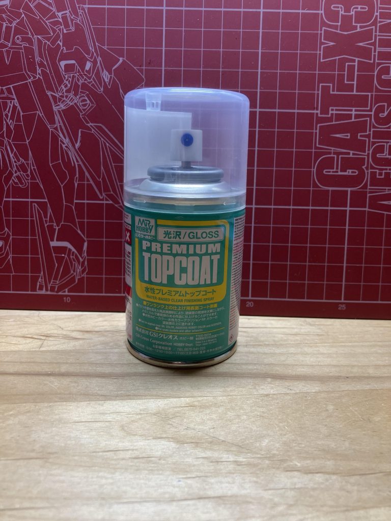 MR.HOBBYの水性プレミアムトップコート(光沢)で吹く