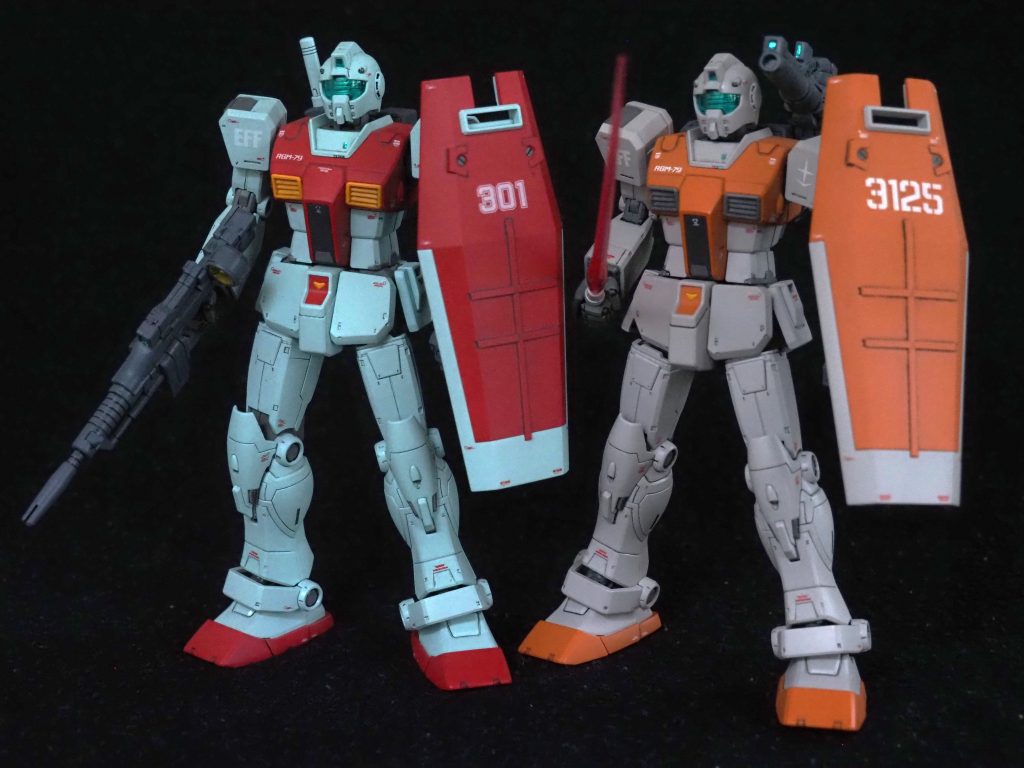 色違いキットはついつい並べてみたくなります(gundam-kao5)最後までご覧いただきありがとうございます。