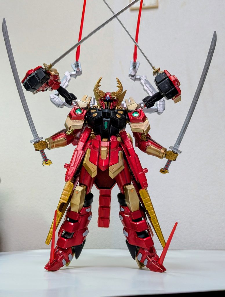 「抱きしめたいなぁ！ガンダムゥｯｯ！！」正面から、背中のサブアームの保持力がかなり弱いので撮影中何度も落っことしましたｗｗｗ