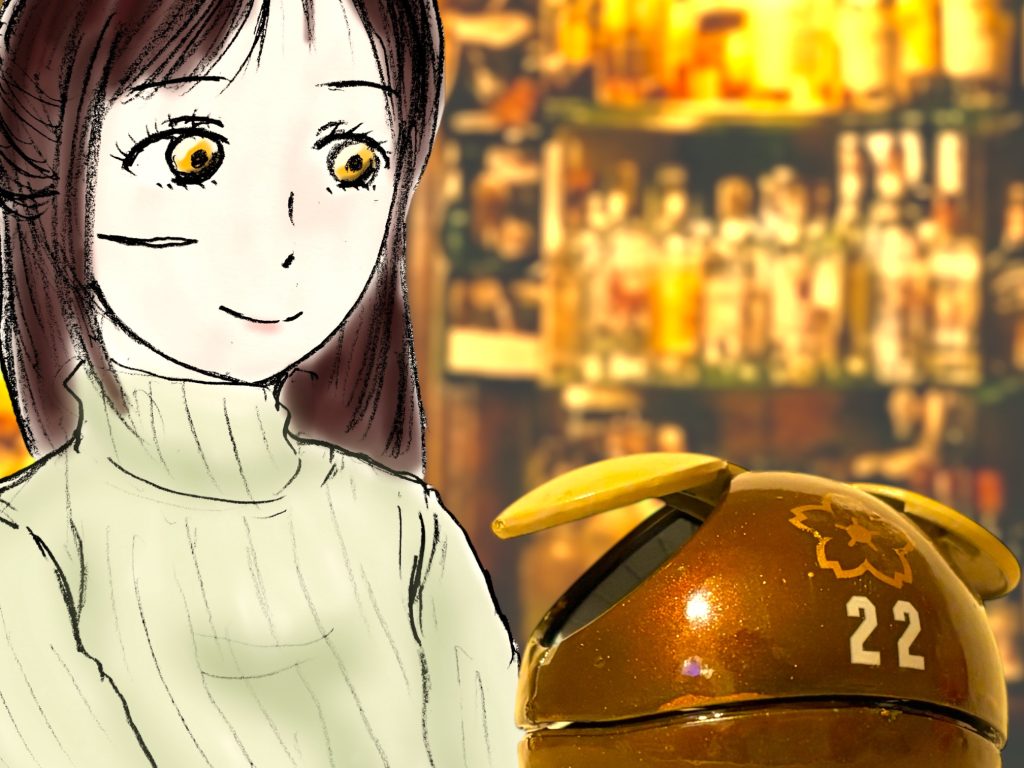 「ハロ、おいで。」&nbsp;キョウが手を差し出すと、ハロはパタパタと耳を揺らして、カウンターの上から彼女の膝にポンと弾んできた。茶色に見えるボディは、角度を変えると、黄色とオレンジのような、深い色合いも見える。「琥珀色……そう言われれば、悪くない色ね。」&nbsp;　光沢のあるボディに、バーの照明が反射して、キラリと輝く。背面には桜の紋様と、22の数字が刻まれている。