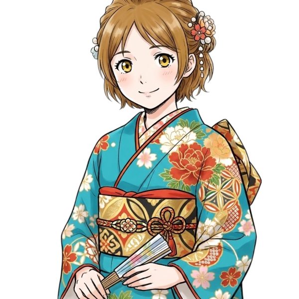 振袖描けないので、AIに描いてもらいました。チタは……七五三？(gundam-kao2)ミヤギは一発目の指示では時代劇風にされてしまいました笑最後の一枚。舞子はん風？ミヤギです笑（4枚目）