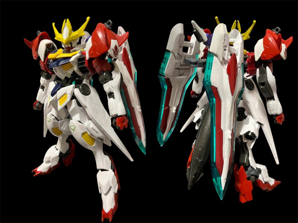 バルバトスSin。ベースは既出のバルバトスルプスレクス^_^それにサイドアームやパーツ配置変更に塗装して、だいぶ様相が変わりました^_^