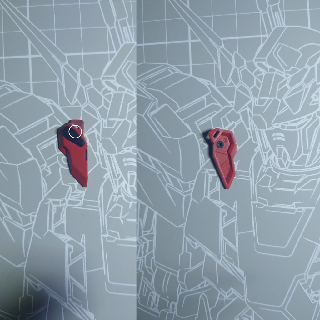 肩と腕の部分にはネオジムを仕込んでるので外れにくいけど、どうしても腰の部分は外れやすかったので、画像のパーツを回してロックをする仕組みにしました。このパーツは多分30MSのパーツだったと思います。たぶん…