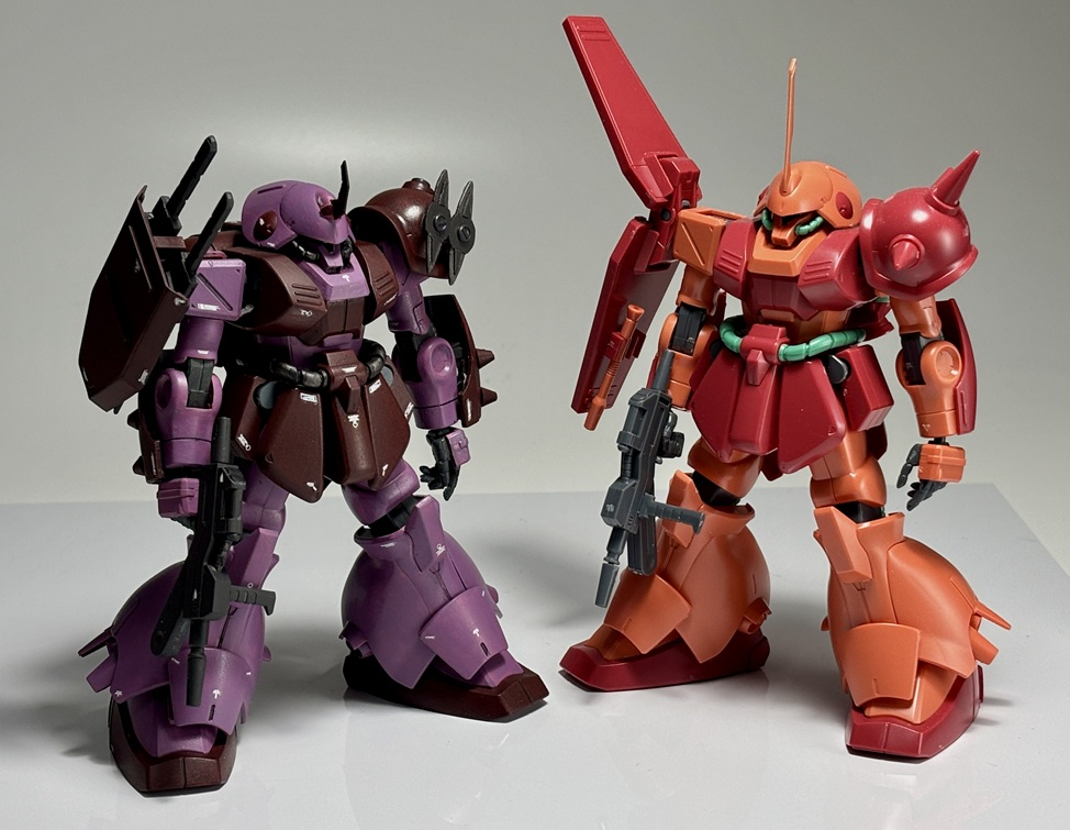 南米発祥の組織「ヌティバラ」が運用する、隠密部隊用MS。ニンジャ的マラサイ。イフリート・シュナイドを意識してデザインされたようです。ベースはHGマラサイ。古めのキットながら、パチ組みするだけでバツグンにカッコいいガンプラですね。