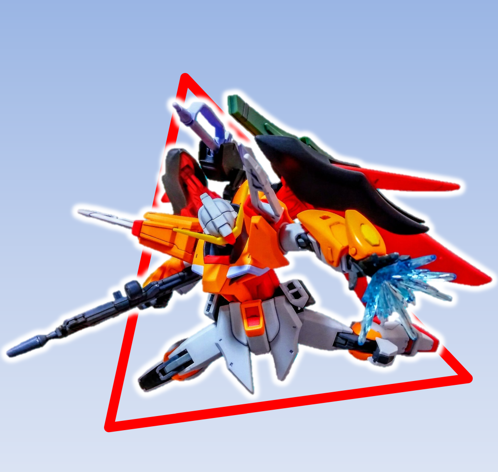 これも三角形です。三角形にすると、重心が下にくるので、非常に安定感のある、重厚な画（え）になります。また、逆三角形もいいと思います。アクションポーズなど動きのあるシーンでは、逆に逆三角形の構図を意識すると、不安定さから生まれる緊張感や躍動感を表現できます。このあたりのお話も、別の機会にお伝えできればと思います。&nbsp;では、デジラマについてです。今回は、見る人が想像を膨らませるような「ストーリーを予感させるデジラマ」に挑戦してみました。ポイントとなるのは、特に「ストーリーを予感させる」ということにおいては、構図、ライティング、被写体と背景の一体感を意識し、見る人の想像力を刺激するような「物語の断片」を切り取ることがカギとなると考えます。構図でいえば、あえて余白をつくることで、被写体の孤独感や、これから向かう先の広がりを表現できます。視点も大切で、「見上げる（あおり）」ようなアングルは、被写体を強調し、迫力や英雄的な印象を与えます。エフェクトは手動でしているので課題が多いのですが、煙、炎、雪、光芒などの環境エフェクトは、状況描写を助け、物語性を深めます。最後に、色味の調整です。デジラマは、条件の異なる様々な画像を重ねたり、組合せることが多いため、合成の違和感をなくすことが重要です。これらの技術を組み合わせることで、単なるプラモデルの写真ではなく、見る人が想像力を膨らませるような「ストーリーを予感させるデジラマ」を作成することができます。では、ご覧ください。