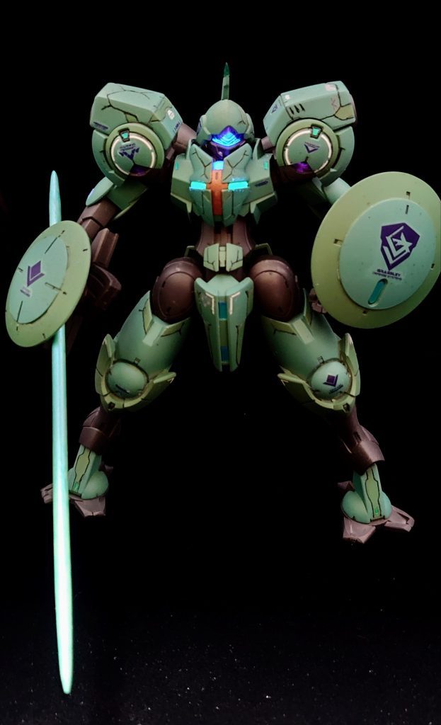 今回は控えめに光らす