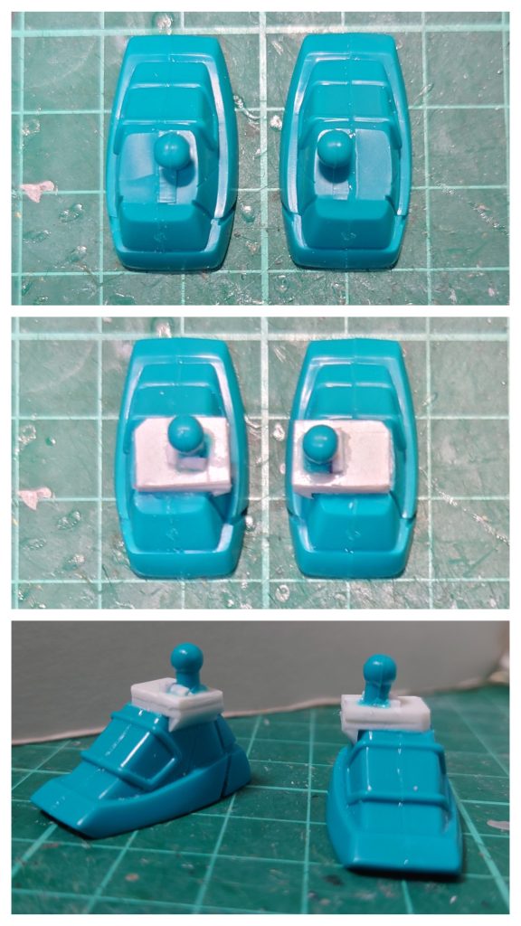 足はカカトがぶつからないくらいの位置に接続位置を替えて少し延長。腕や胴も改造しましたが製作途中の写真が残っていなかったので…