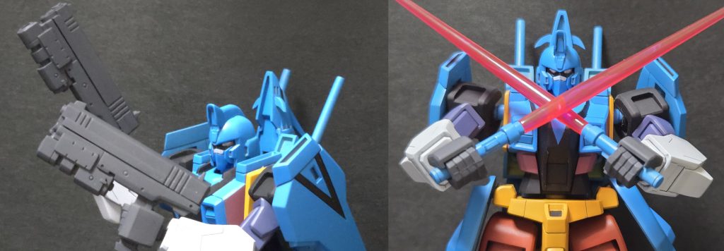 ここから【武装紹介1】・「真ゲッターロボ 世界最後の日」で神隼人が銃持ってたのでM.S.Gのハンドガンを持たせてみました。・既存のガイアガンダムのビームサーベルをそのまま使用・手はマニュピレーターに変形可能(ゲッター線の為せる業)