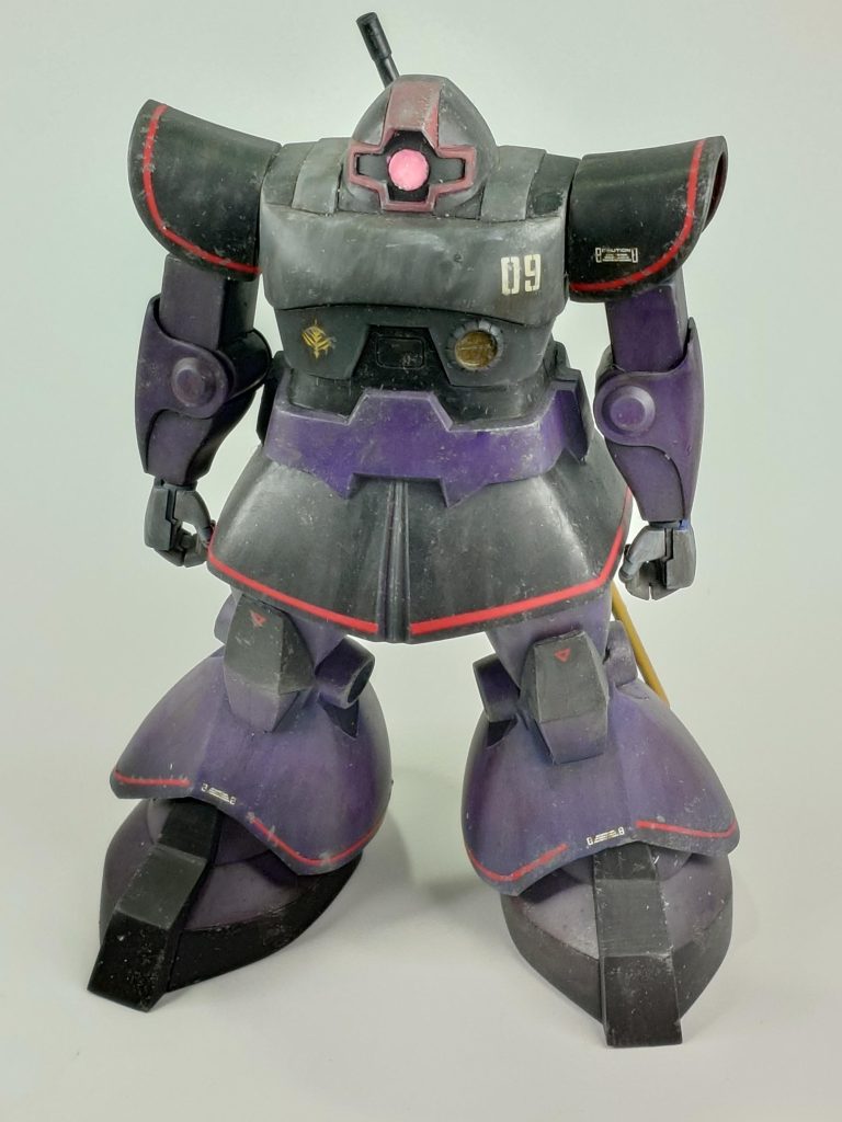 塗装のレシピはこちら &nbsp; ＊[A]はアクリジョンです下地：G メカサフ黒： 「A」ブラックグレー：「A」ベースグレー紫：「A」パープル赤：「A」ベースレッドピンク：G ブリリアントピンクフィルタリング：T スミ入れ塗料ダークブラウンチッピング：T メタリックグレイ&nbsp;トップコート：G 艶消し