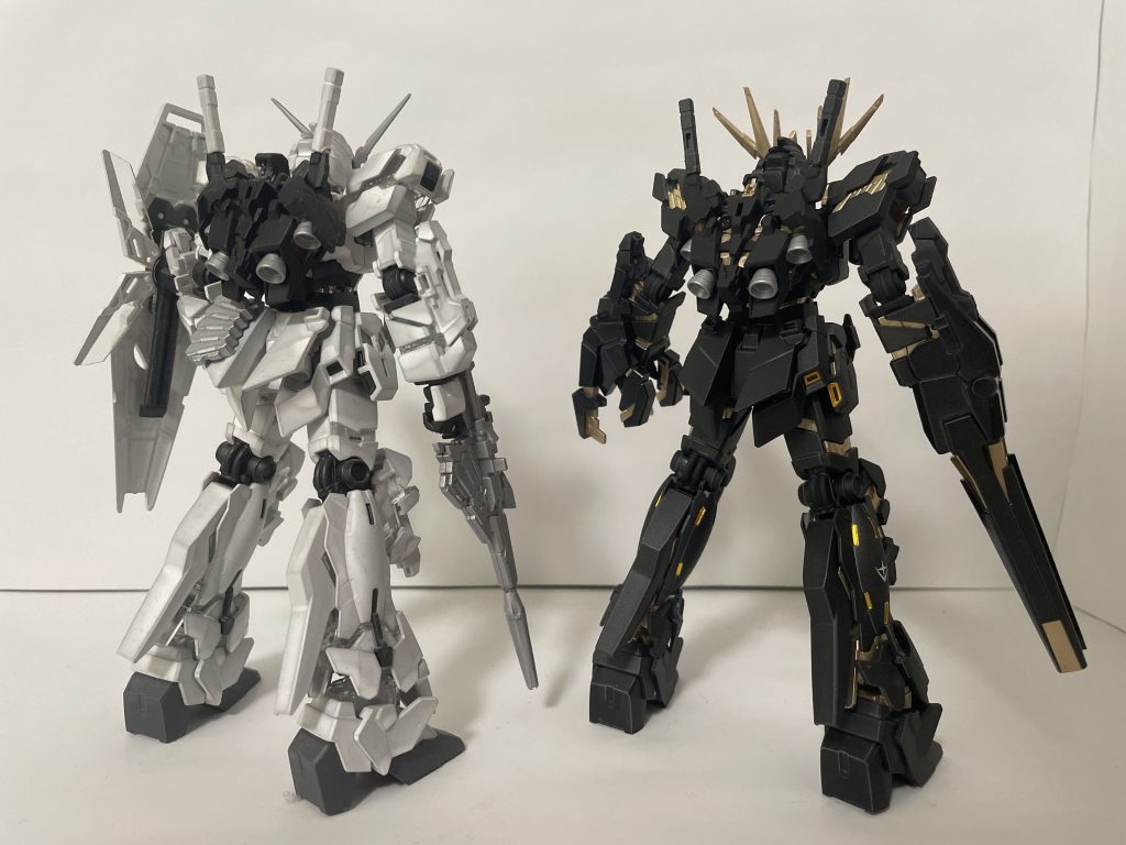 ペインティングモデル・ユニコーンガンダムと比較フロントアフター