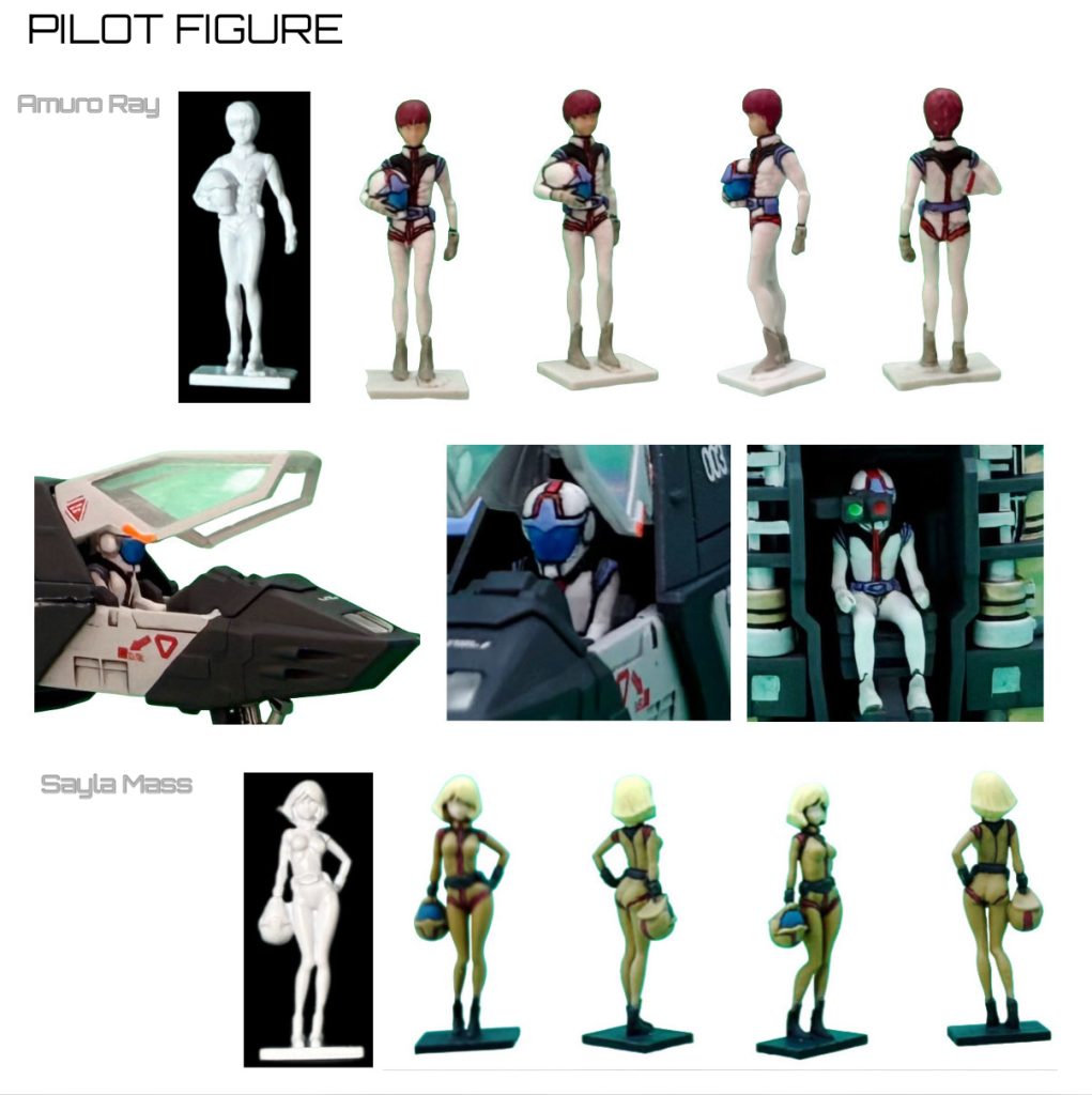 付属のフィギュアは、一旦全てディテールを彫り直し、スミ入れ時に黒がしっかり入るように加工してから筆塗りしました。