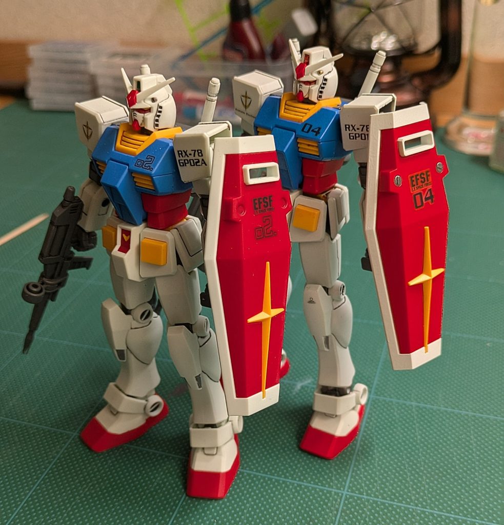 全塗装の他、全身のシャープ化や肉抜きの穴埋めなども行っていますので、何となくしっかりした感じがします。何より全体的にギュッと締まっている感じがします、特にスカート部分がキレッキレです^^3月にもう一体ガンダム作ったらほかの機体に行こうと思いますが、さてどこまで行けるか・・・頑張ろっと^^v