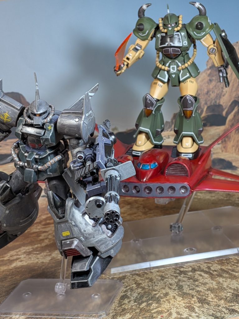 アピールショット2枚目の加工なしバージョン台座を消して、ちょっと放射上のぼかしを入れましたドダイYSに3mm穴を空けて、アクションベースを使えるようにしてます