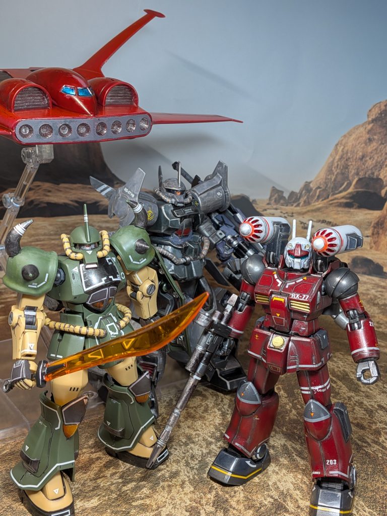 使ったキットHGUCガンキャノン(21stCENTURY REAL TYPE Ver.)HGUCグフ(21stCENTURY REAL TYPE Ver.)HGグフフライトタイプ(旧キット)1/144ドダイYS