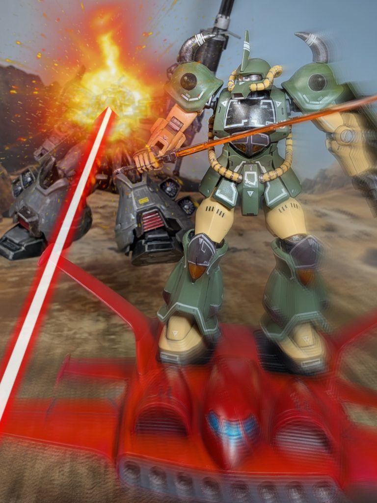 ズドーン‼️「なにっ❗️直撃っ⁉️構えもせず初撃でだと❓️」