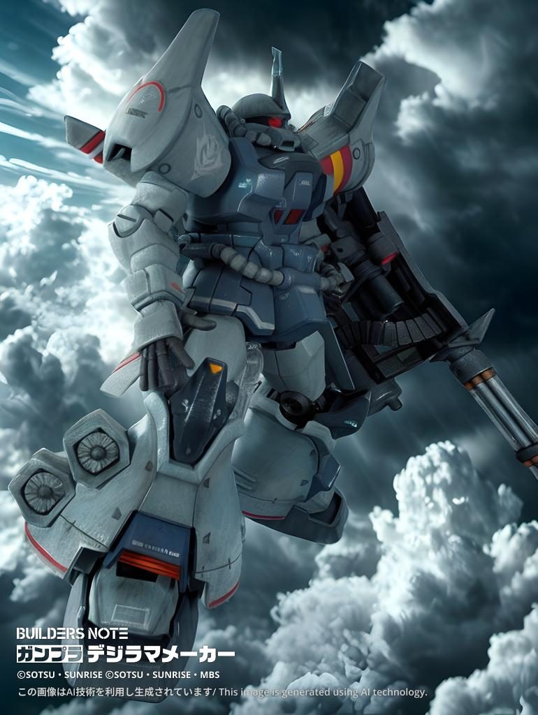 翔べグフ・フライトタイプ!(笑)ジオン驚異のメカニズムでMSが飛びます(笑)さすがはジオン!さすがはジオニック社!(笑)MSを飛ばす事に意味があったんでしょうか?まぁ、ロボットが飛ぶ!はロマンですから有りなんでしょうね(笑)