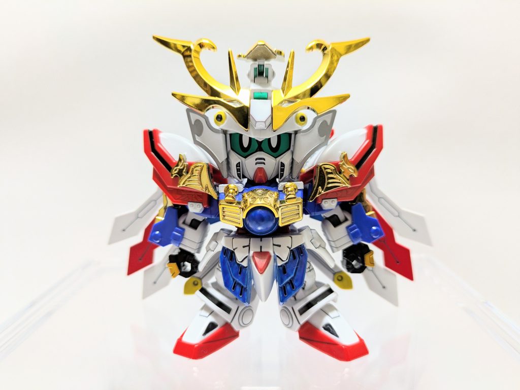 とはいえベースキットを『レジェンドBB號斗丸』にするとまた同じになると思い、当初は『Ｇジェネネオ　ゴッドガンダム』をベースに制作を開始。試行錯誤で試作品が完成しましたが、納得のいくものにはならず、結局元の木阿弥で號斗丸に頼ることとなりました。やっぱりLGBBほどSD制作に特化したものはないな…不甲斐なし(泣)