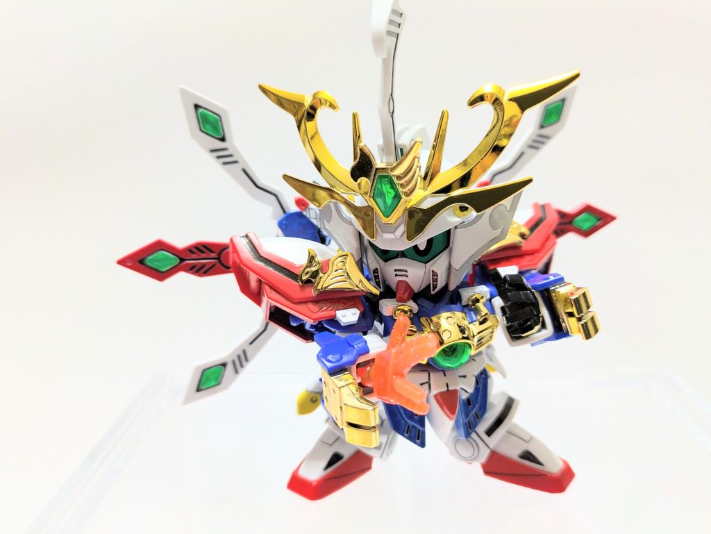 【流派東方不敗秘技〝神ノ闘光指〟】必殺！　爆熱ゴッドフィンガー！！『GGゴッド』のクリアハンドパーツで必殺技を再現。武者の世界線ですが、やはりこの技だけは必須でしょう。