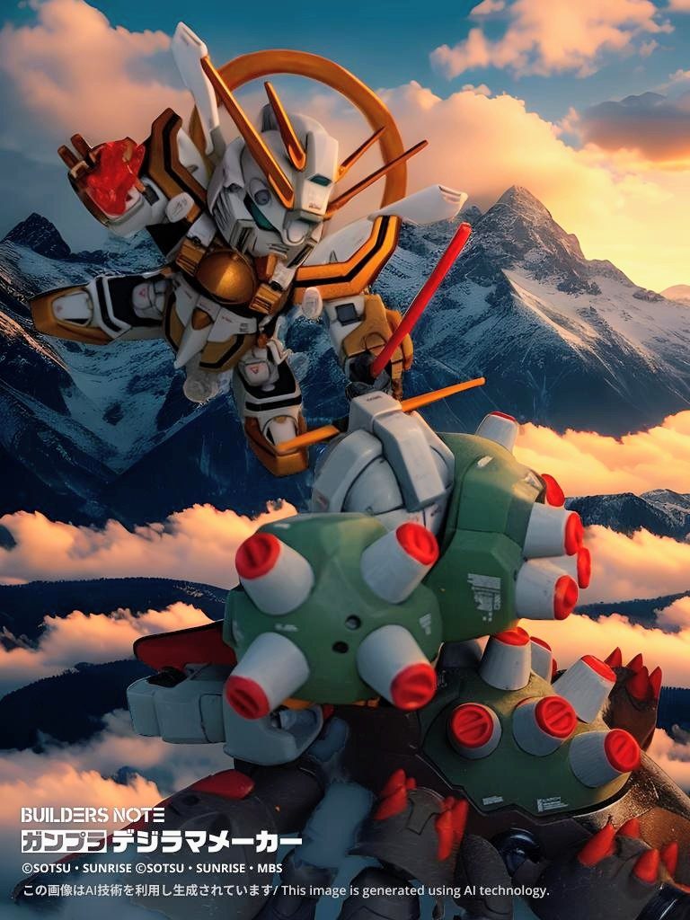 VSデビルガンダムギアナ高地ぽい所でデジラマ。そもそもこの形態とは戦ってないんですが仕方ない…