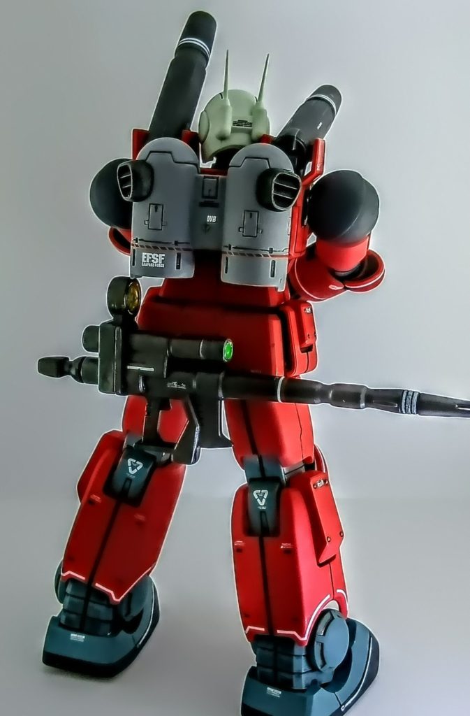 ガンキャノンのビームライフルをマウントも以前やってみたかった(gundam-kao2)ネオジム磁石で装備させました。