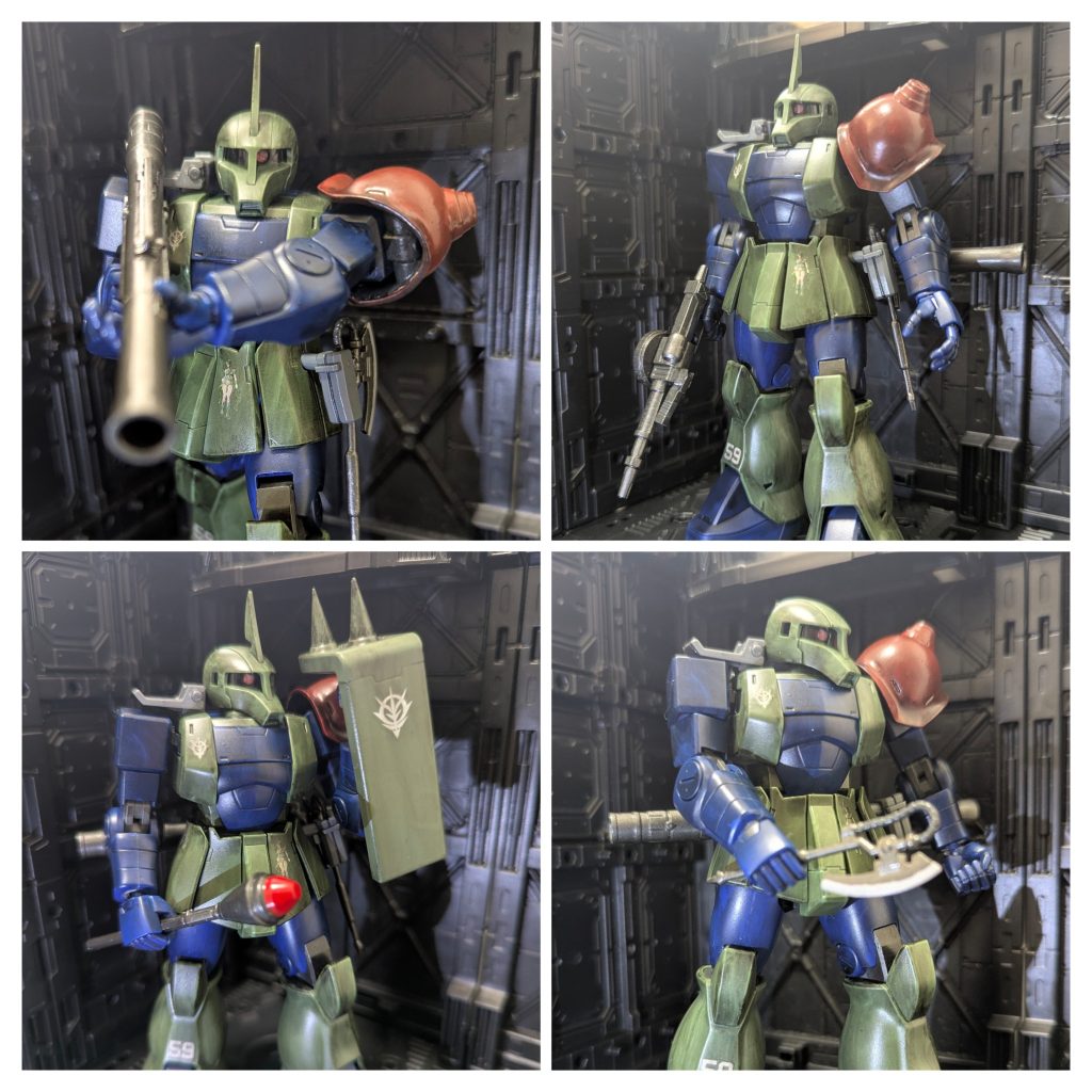 武装は一通り揃えました。スパイクシールドのスパイクはよりトガッたパーツに交換しています。