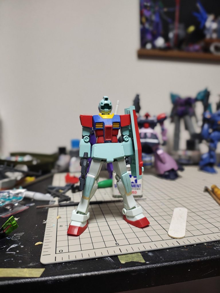 塗装前です。膝のところを上手いことやるのが難しかったです？　