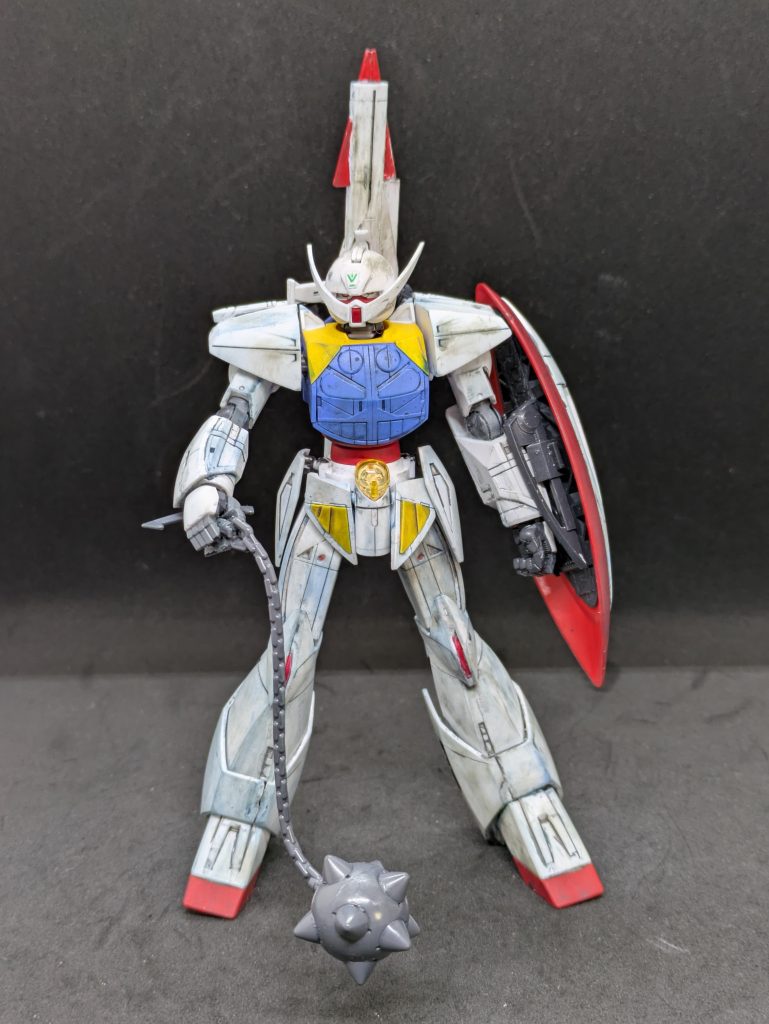 劇中ではこのガンダムハンマー装備が私には印象に残っています。EGガンダムから拝借しました。多分返しません。借りパクです（笑）