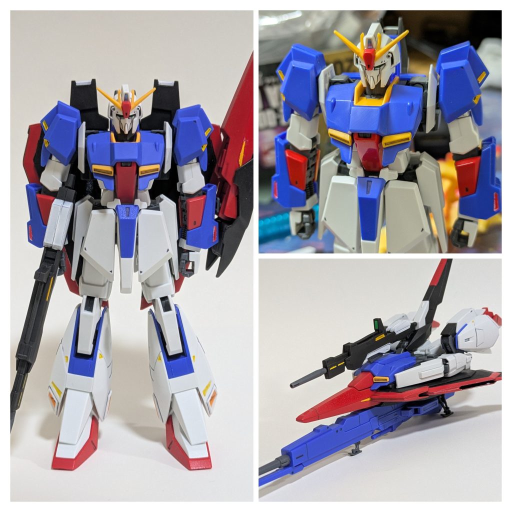 その後はトップコートを吹きかけました。トップコートって凄いですね！おもちゃ感がなくなって、一気に上手い人のガンプラ感が出ました！！最後にマーキングは昔作って余らせたRGユニコーンガンダム＆バンシィ・ノルンから調達して貼りました。僕のガンプラのレベルが一気に上がる良い経験ができた、人生で１番のお気に入りのガンプラになりました！