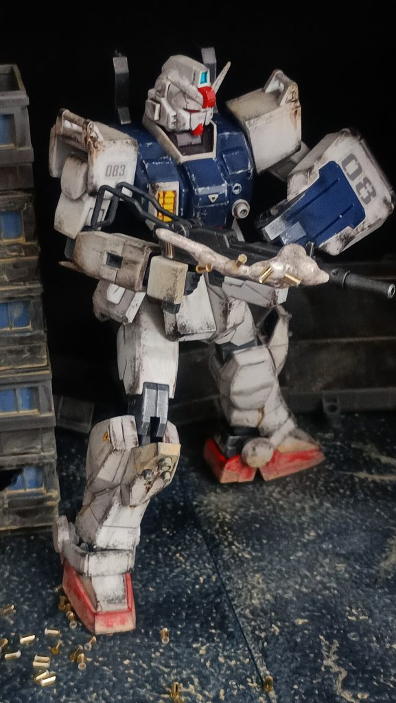 自作エフェクトで煙と排莢、足下に空薬莢を添えて